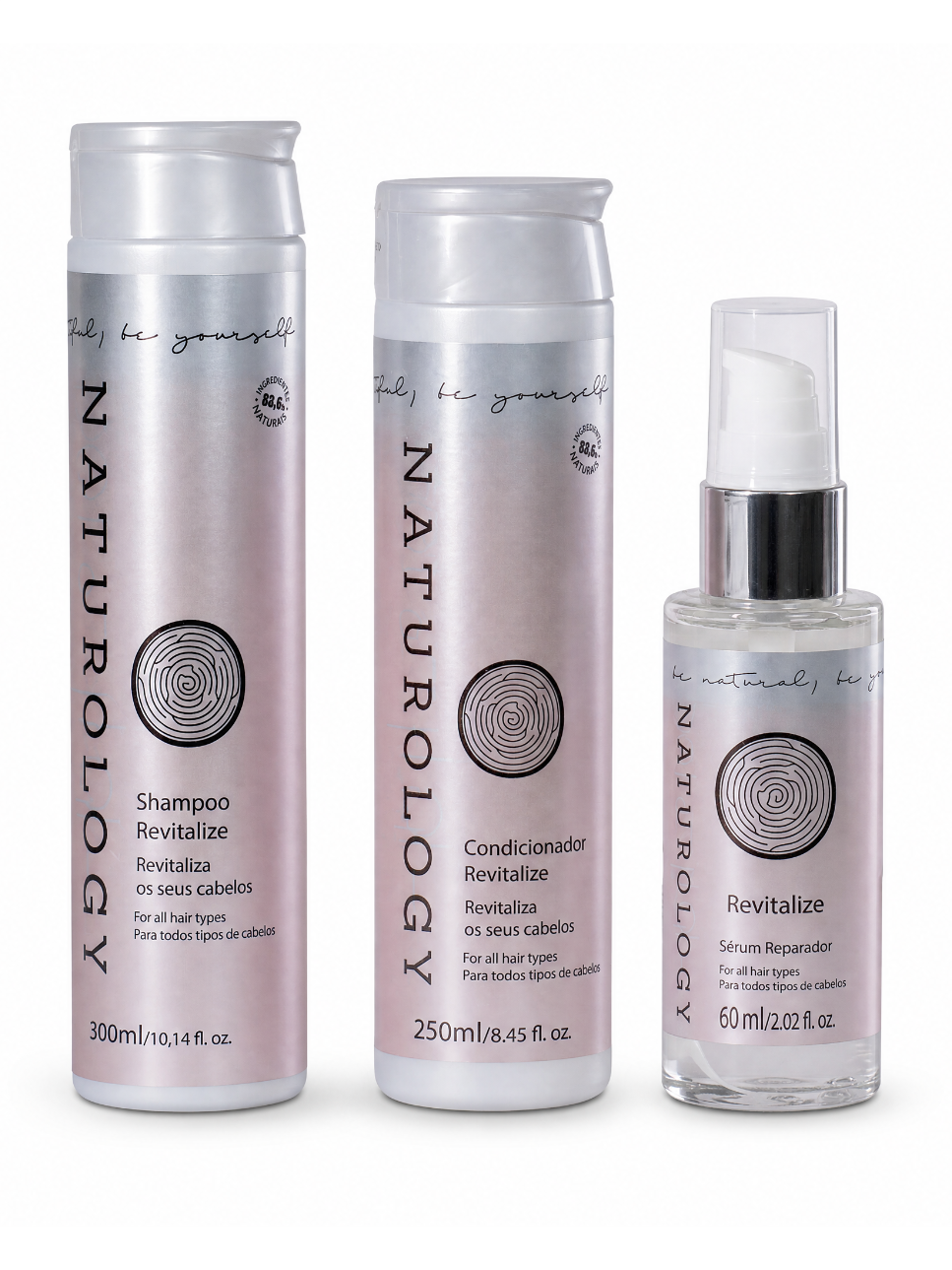 Kit Revitalize Naturology — Shampoo + Condicionador + Sérum 60ml