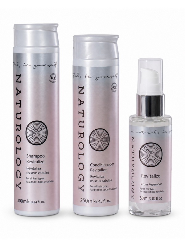Kit Revitalize Naturology — Shampoo + Condicionador + Sérum 60ml